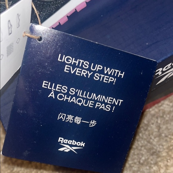 Reebok Black and Pink Sneakers with Cushioned Soles Light Up New in Box - Picture 3 of 5